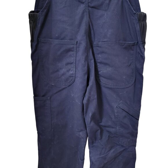 Carhartt FR Size M (8-10 Short) Loose Fit Navy Blue Utility Overalls - Picture 7 of 16